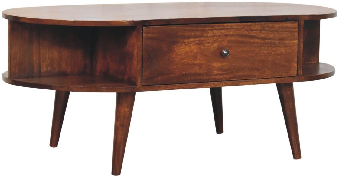 Artisan - Chestnut Oval Coffee Table With 2 Drawer