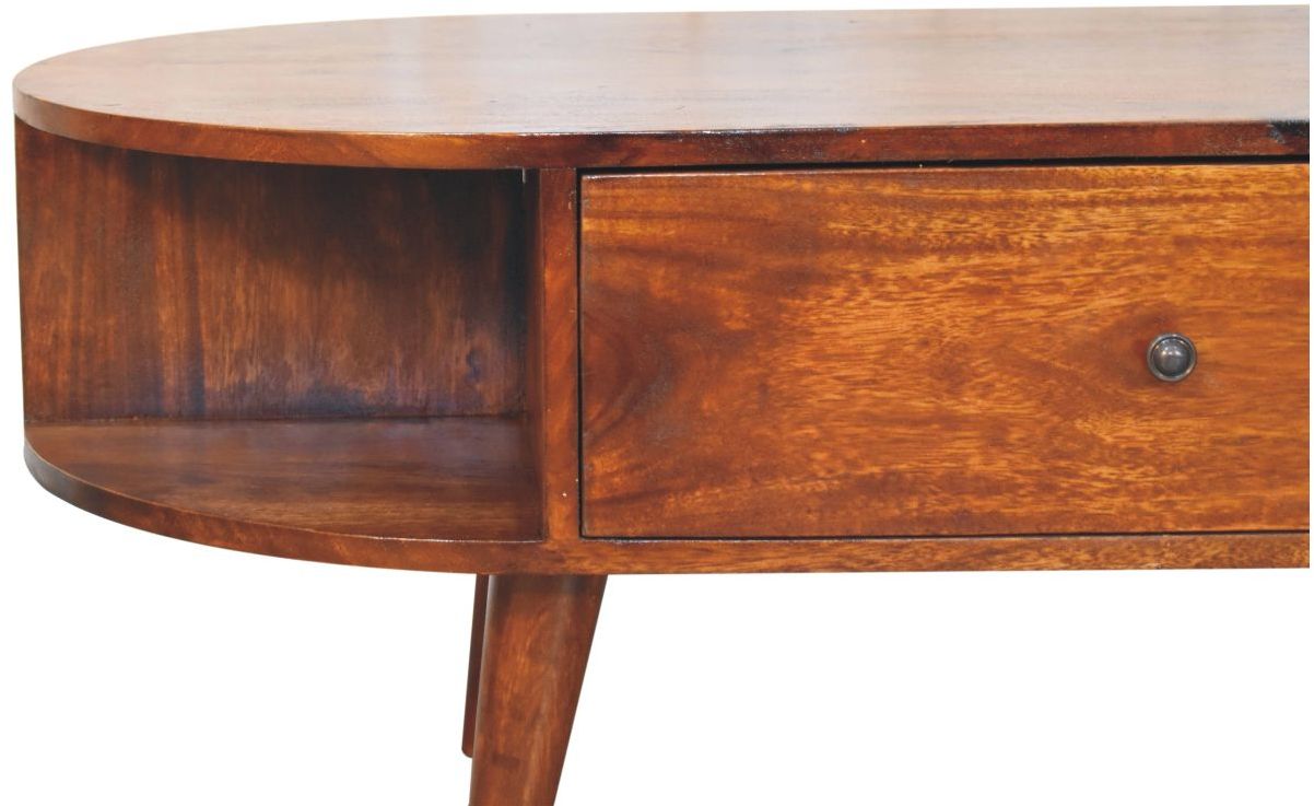 Artisan - Chestnut Oval Coffee Table With 2 Drawer