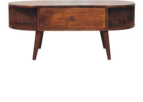 Artisan - Chestnut Oval Coffee Table With 2 Drawer