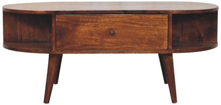 Artisan - Chestnut Oval Coffee Table With 2 Drawer