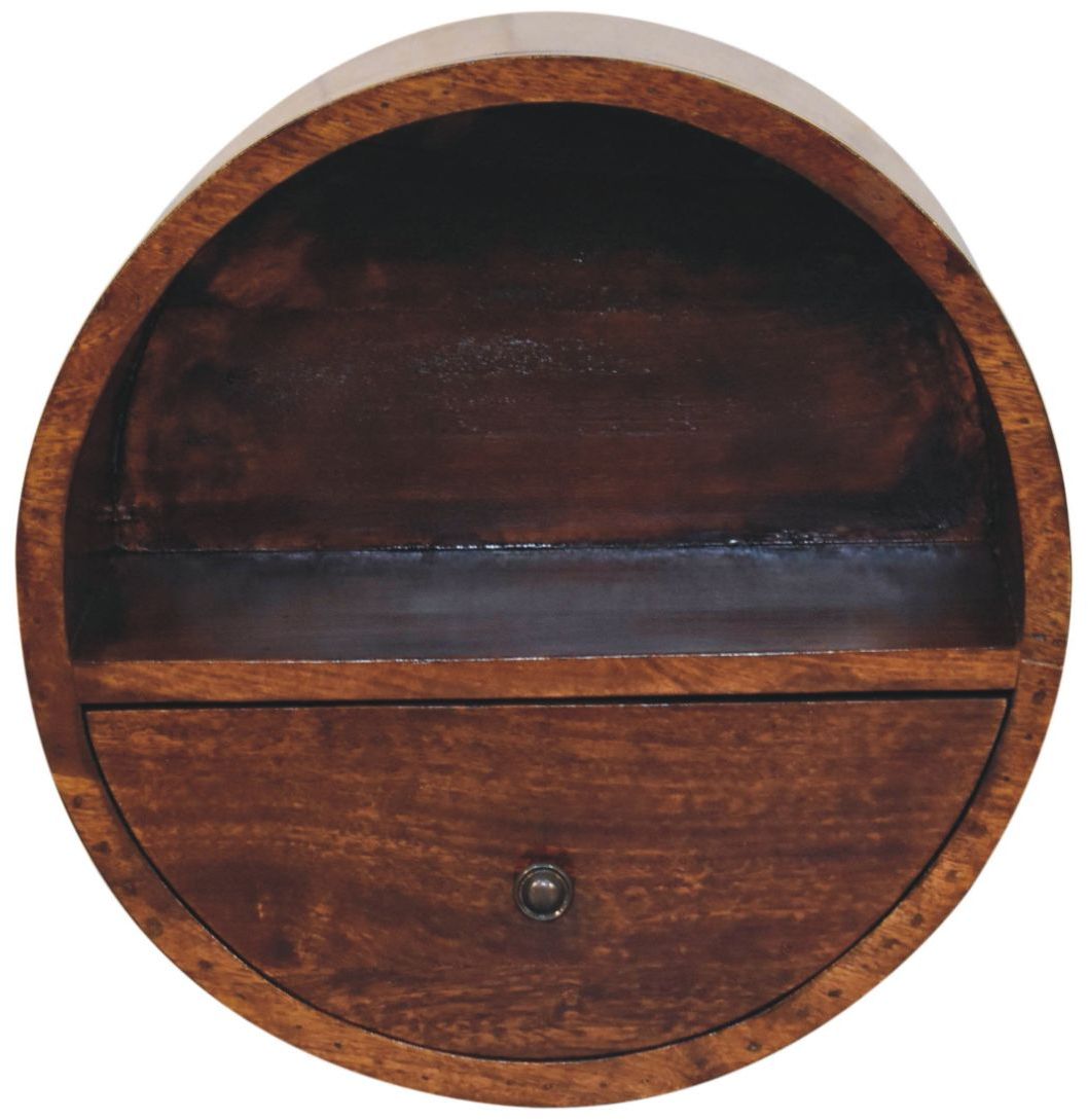 Artisan - Floating Circle Chestnut Bedside