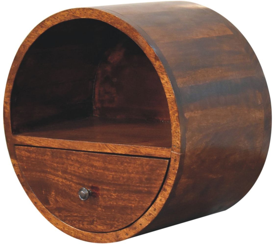 Artisan - Floating Circle Chestnut Bedside
