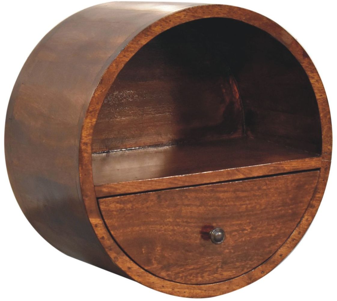 Artisan - Floating Circle Chestnut Bedside