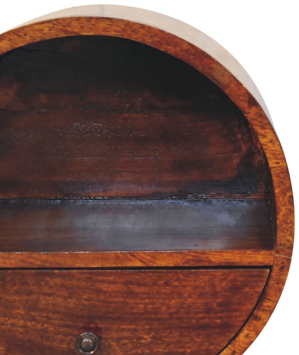 Artisan - Floating Circle Chestnut Bedside