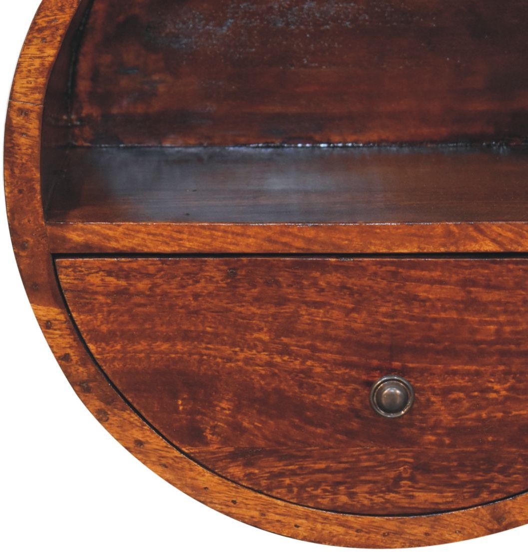 Artisan - Floating Circle Chestnut Bedside