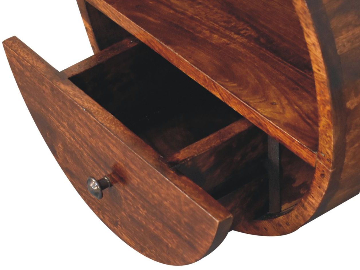 Artisan - Floating Circle Chestnut Bedside