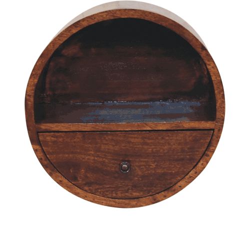 Artisan - Floating Circle Chestnut Bedside