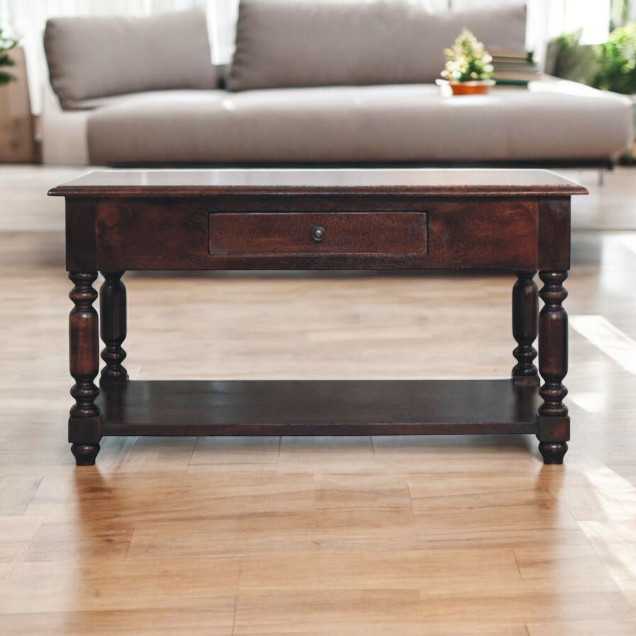 Artisan - Turned Legs Cherry Console Table