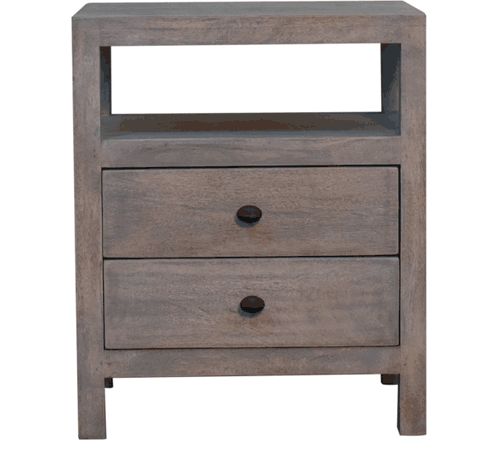 Artisan - Acid Wash 2 Drawer Open Bedside