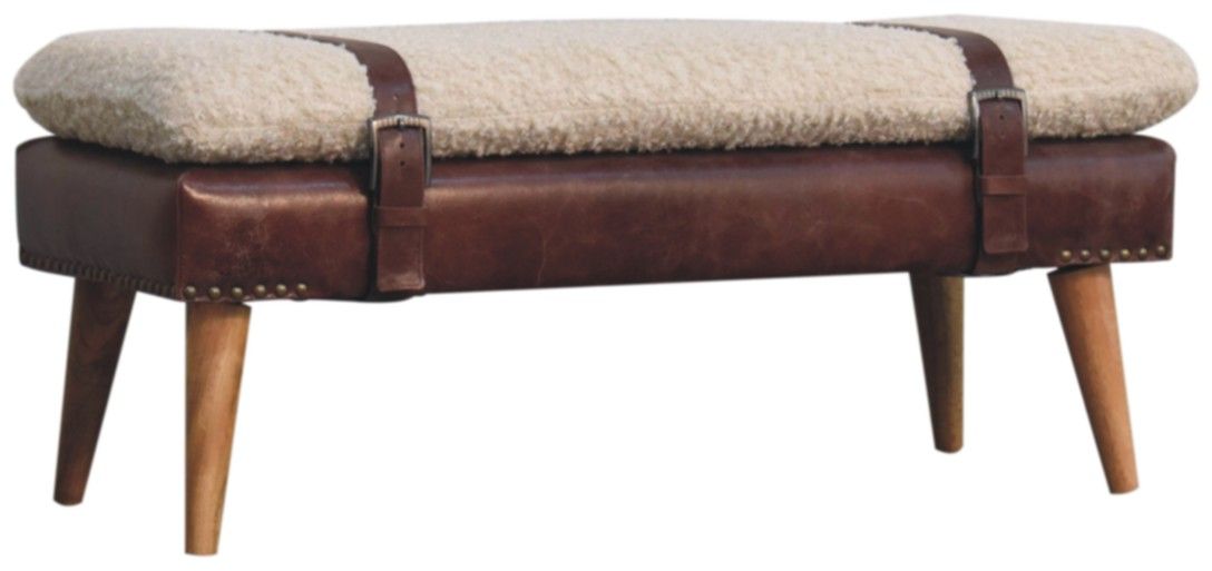 Artisan - Boucle X Brown Leather Bench