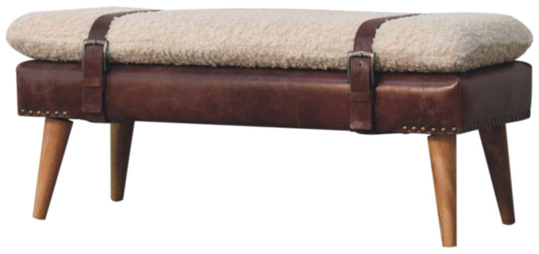 Artisan - Boucle X Brown Leather Bench