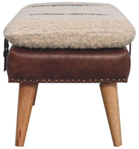 Artisan - Boucle X Brown Leather Bench