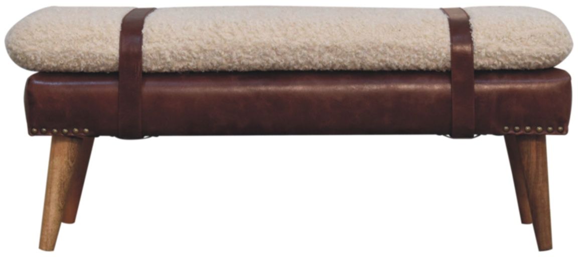 Artisan - Boucle X Brown Leather Bench