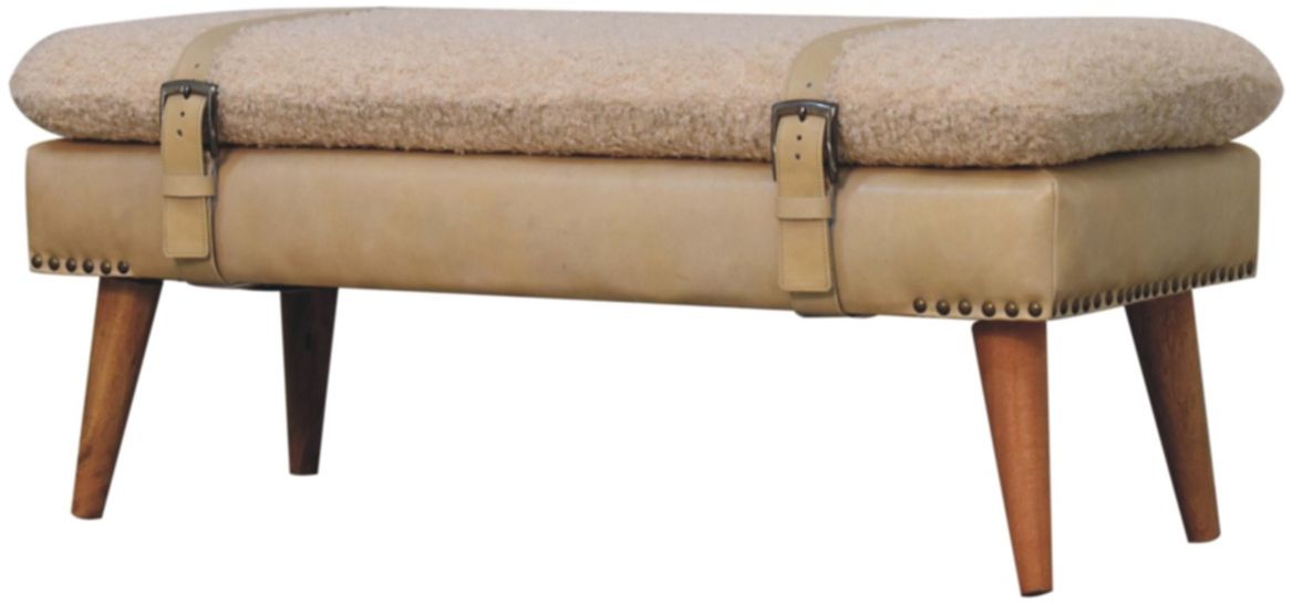 Artisan - Boucle X Beige Leather Bench