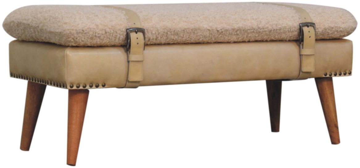 Artisan - Boucle X Beige Leather Bench