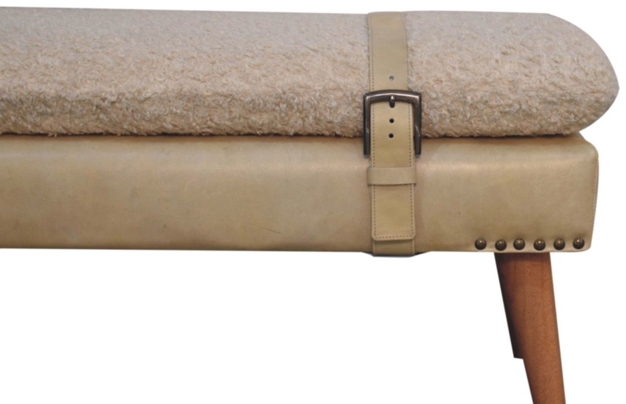 Artisan - Boucle X Beige Leather Bench