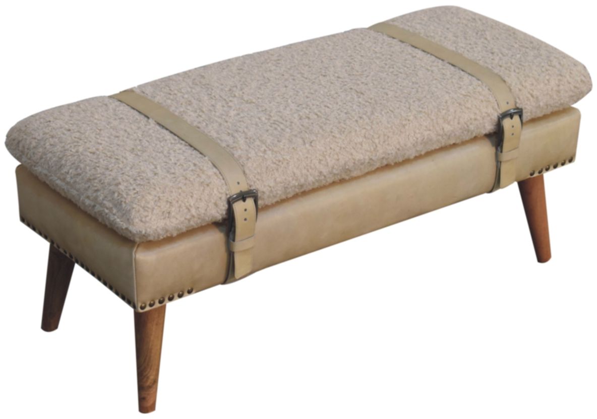 Artisan - Boucle X Beige Leather Bench