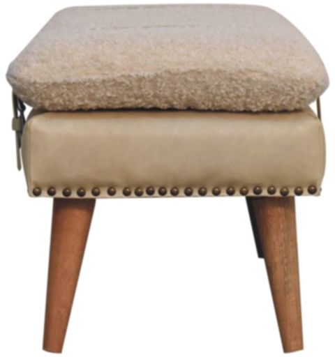 Artisan - Boucle X Beige Leather Bench