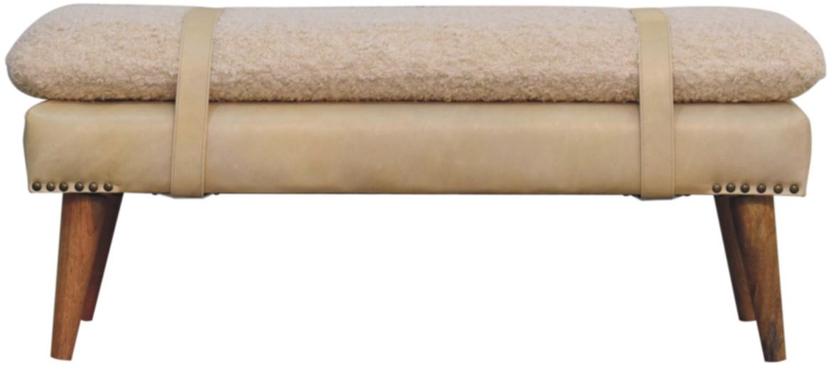 Artisan - Boucle X Beige Leather Bench