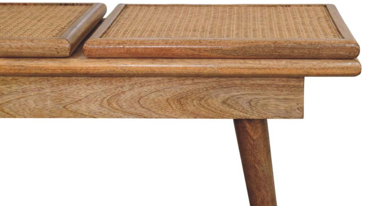 Artisan - Larissa Triple Accent Oak-Ish Cane Bench