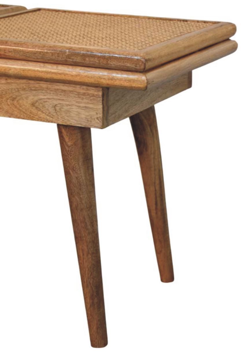 Artisan - Larissa Triple Accent Oak-Ish Cane Bench