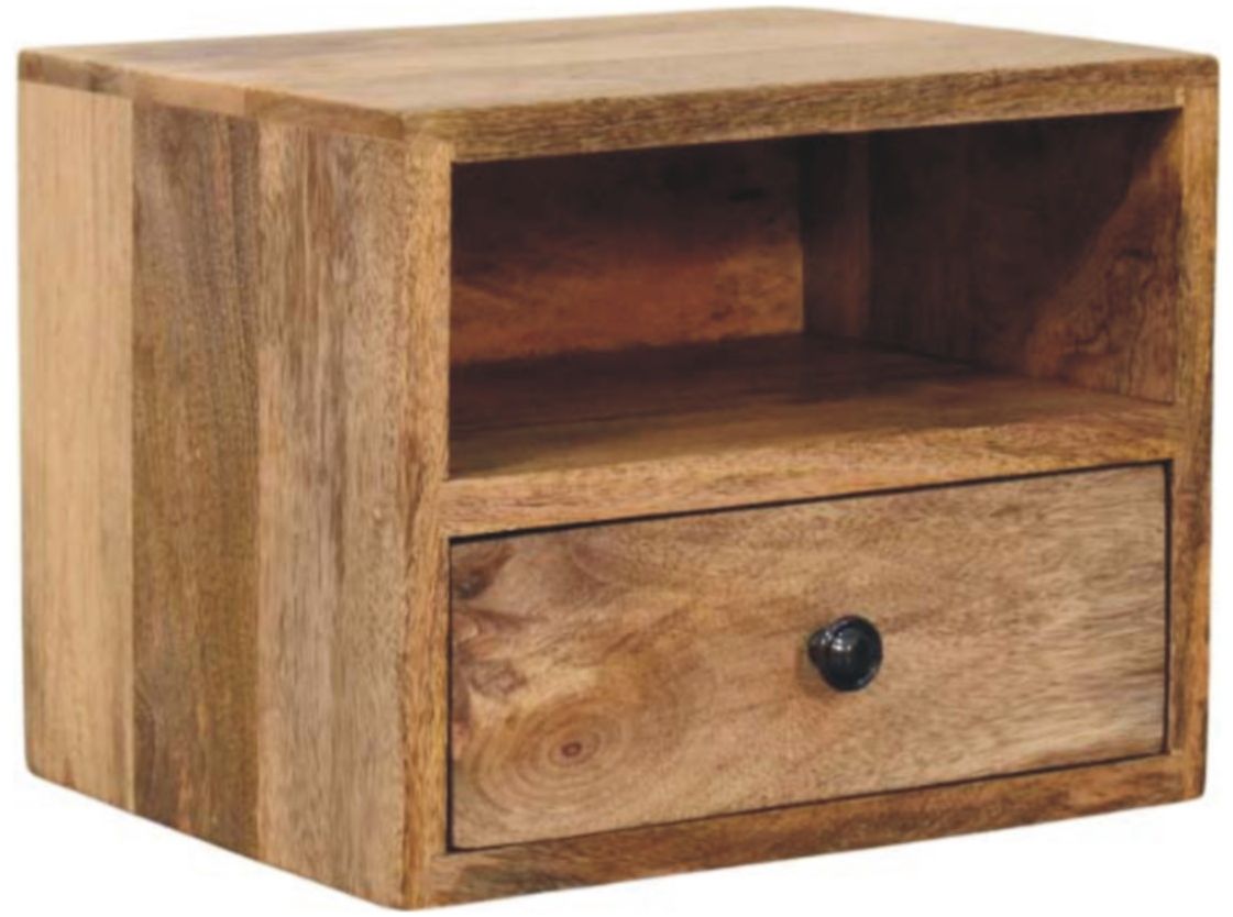 Artisan - Solis 1-Drawer Oak-Ish Wall Mounted Nightstand