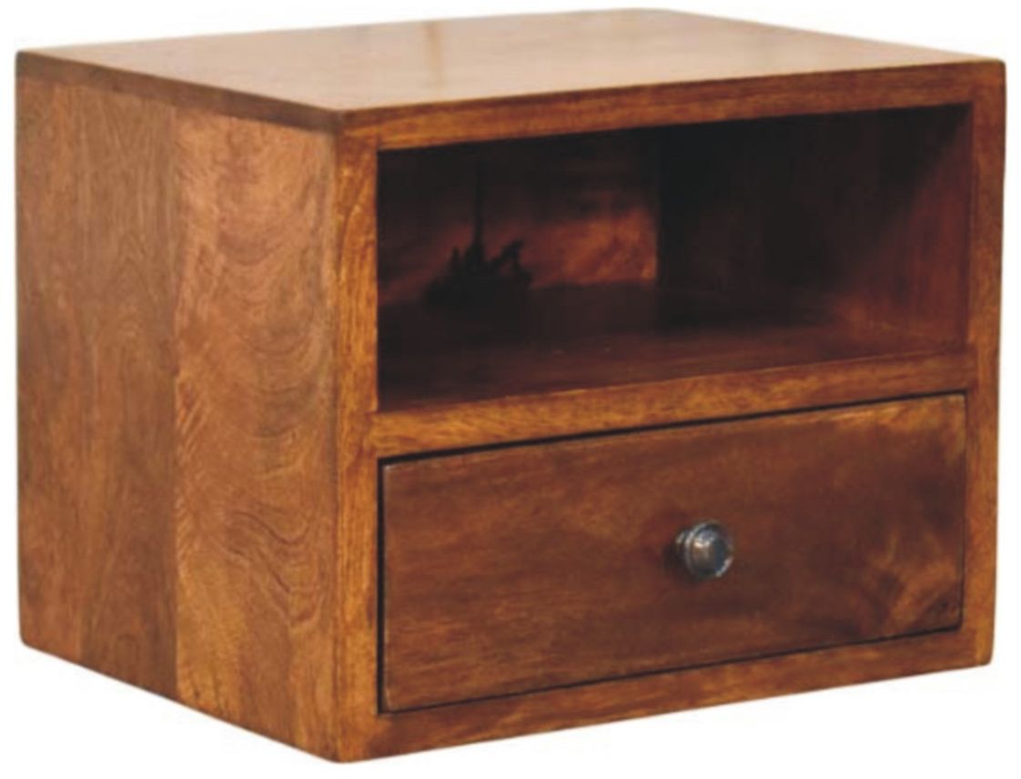 Artisan - Solis 1-Drawer Chestnut Wall Mounted Nightstand