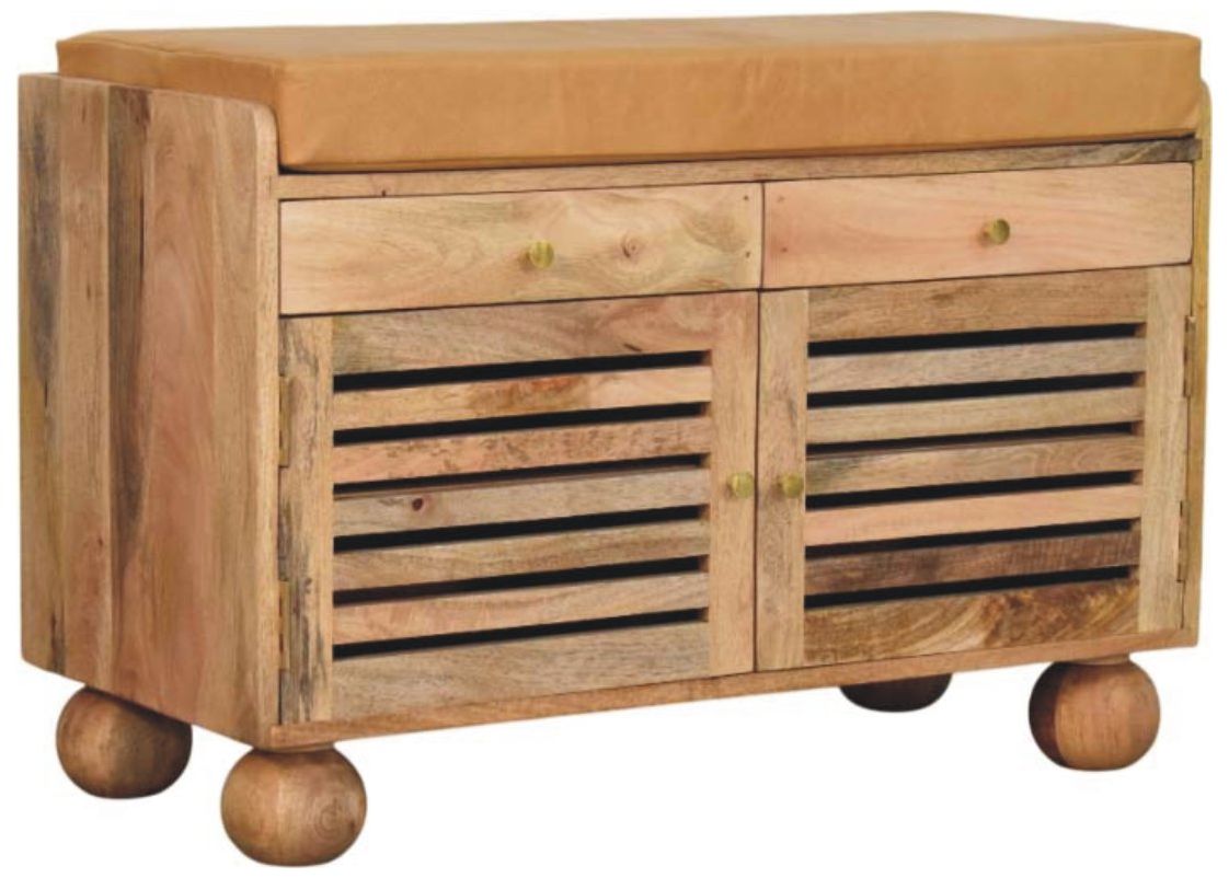 Artisan - Shutter Oak-Ish Shoe Rack With 2 Drawers
