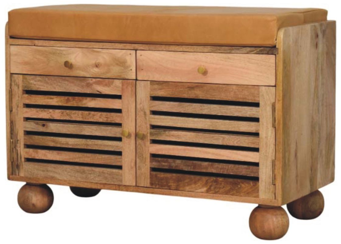 Artisan - Shutter Oak-Ish Shoe Rack With 2 Drawers