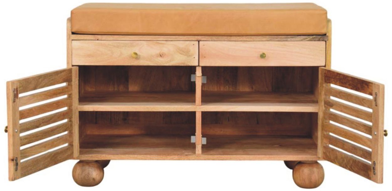 Artisan - Shutter Oak-Ish Shoe Rack With 2 Drawers