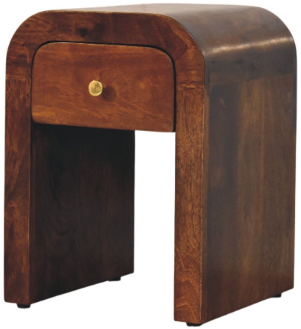 Artisan - Mini Darcy Chestnut Nightstand With Curved Edges