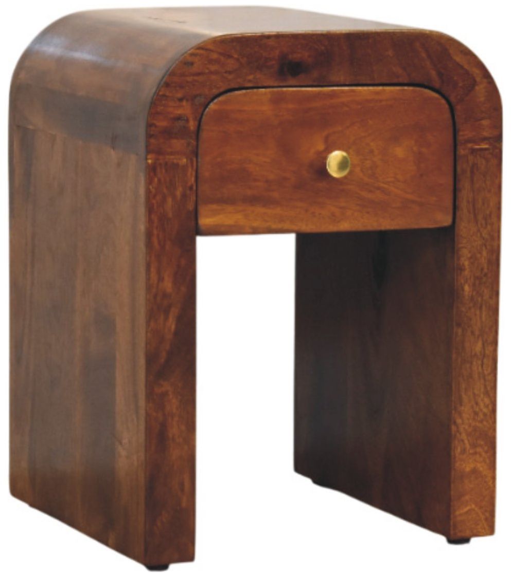 Artisan - Mini Darcy Chestnut Nightstand With Curved Edges