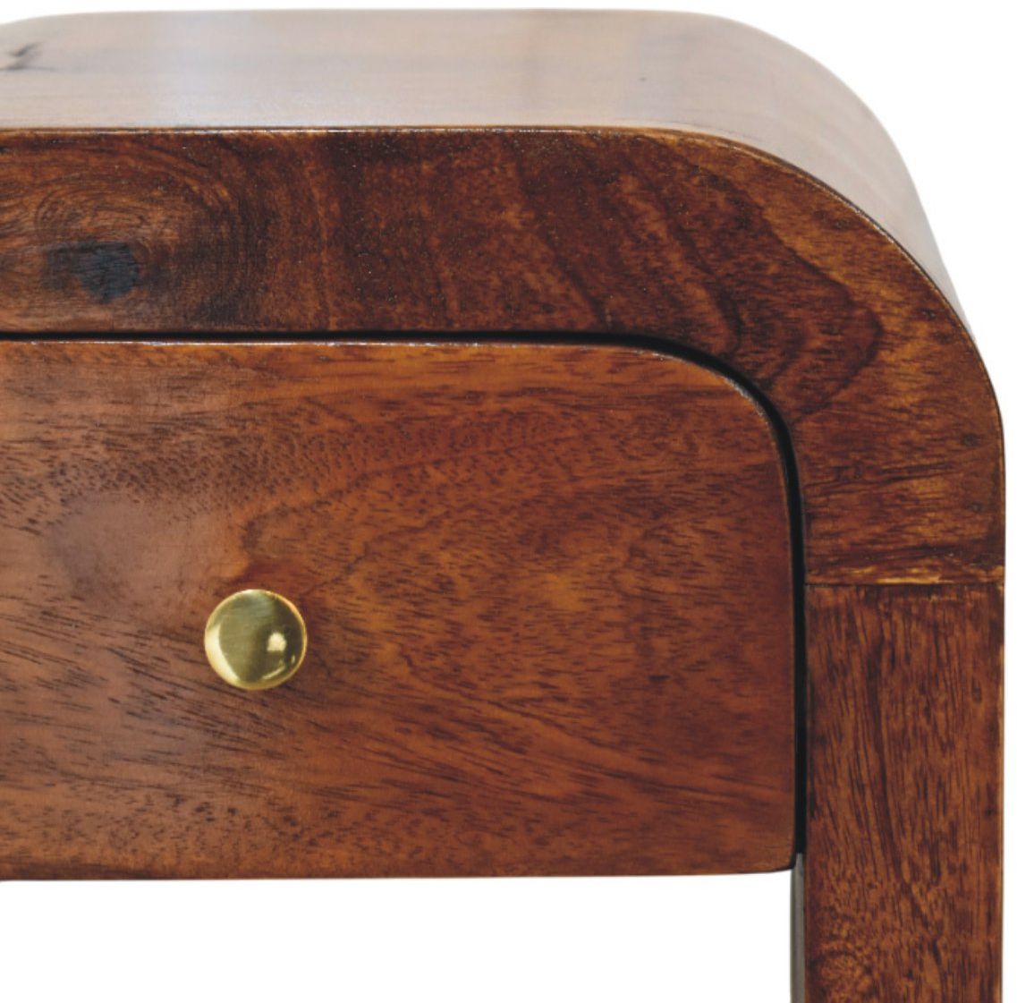 Artisan - Mini Darcy Chestnut Nightstand With Curved Edges