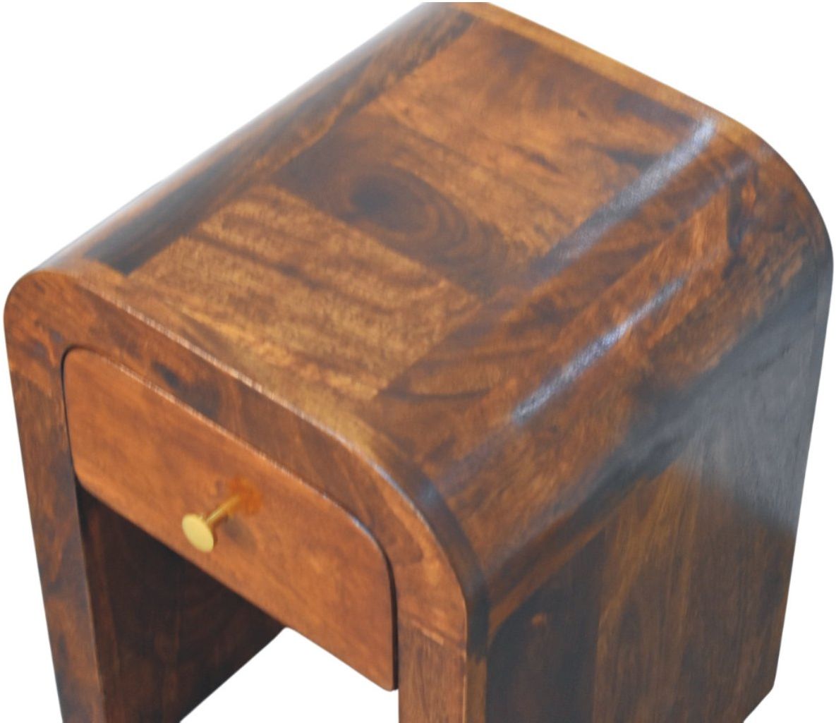 Artisan - Mini Darcy Chestnut Nightstand With Curved Edges