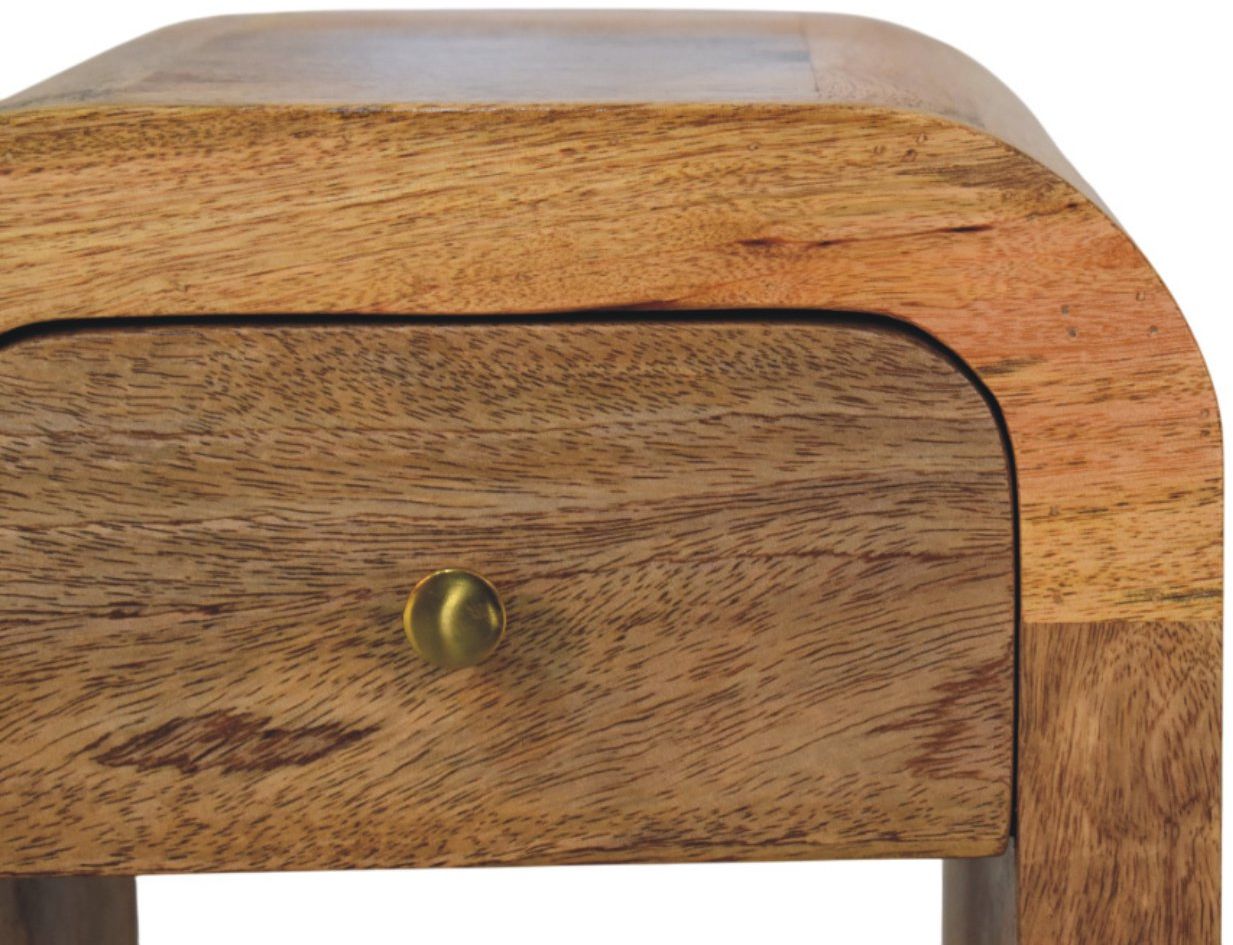 Artisan - Mini Darcy Oak-Ish Nightstand With Curved Edges