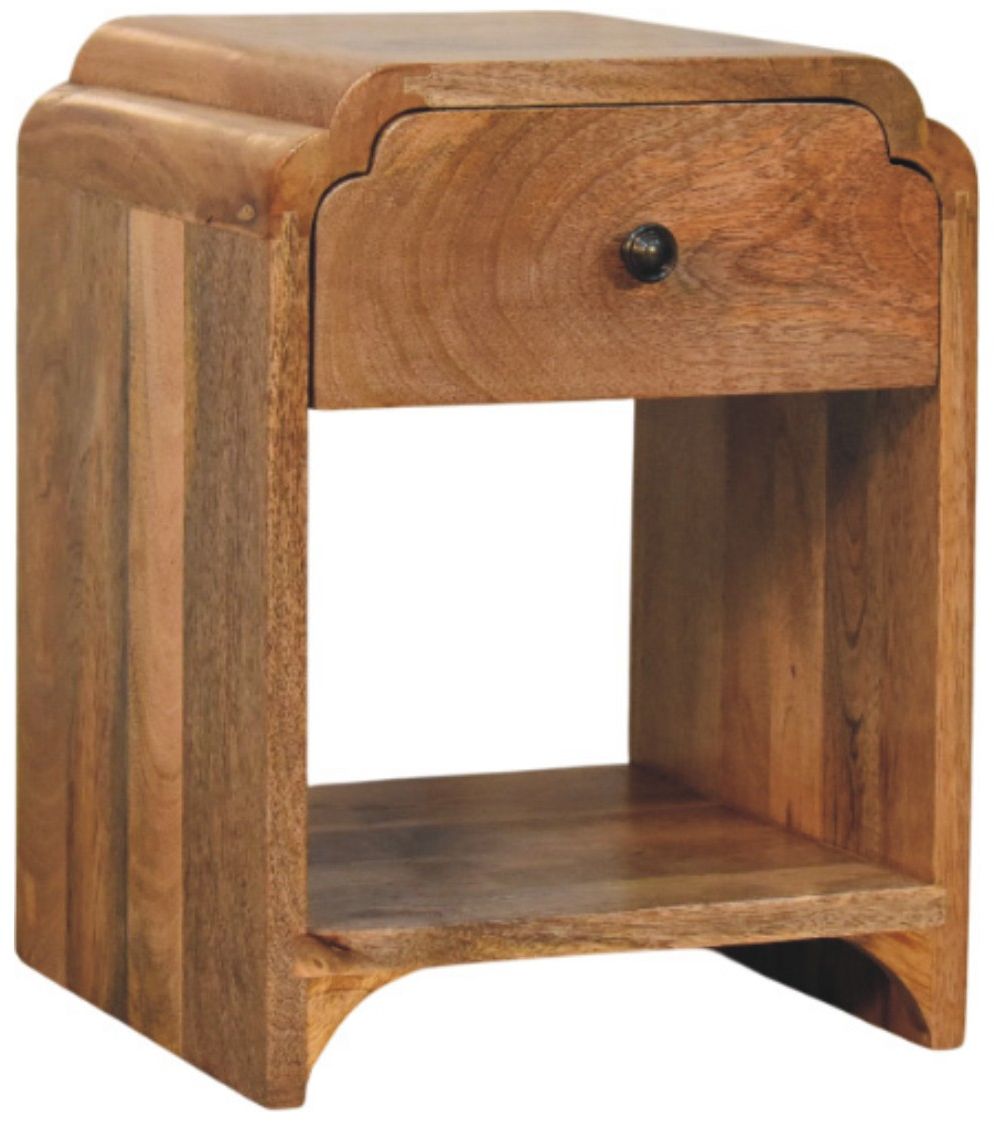 Artisan - Newton Mini Oak-Ish Nightstand With A Drawer And Open Shelf
