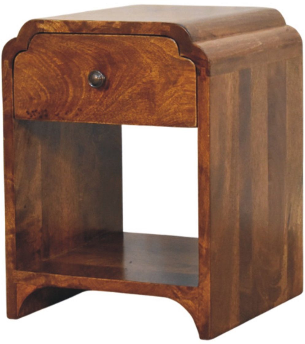 Artisan - Newton Mini Chestnut Nightstand With A Drawer And Open Shelf