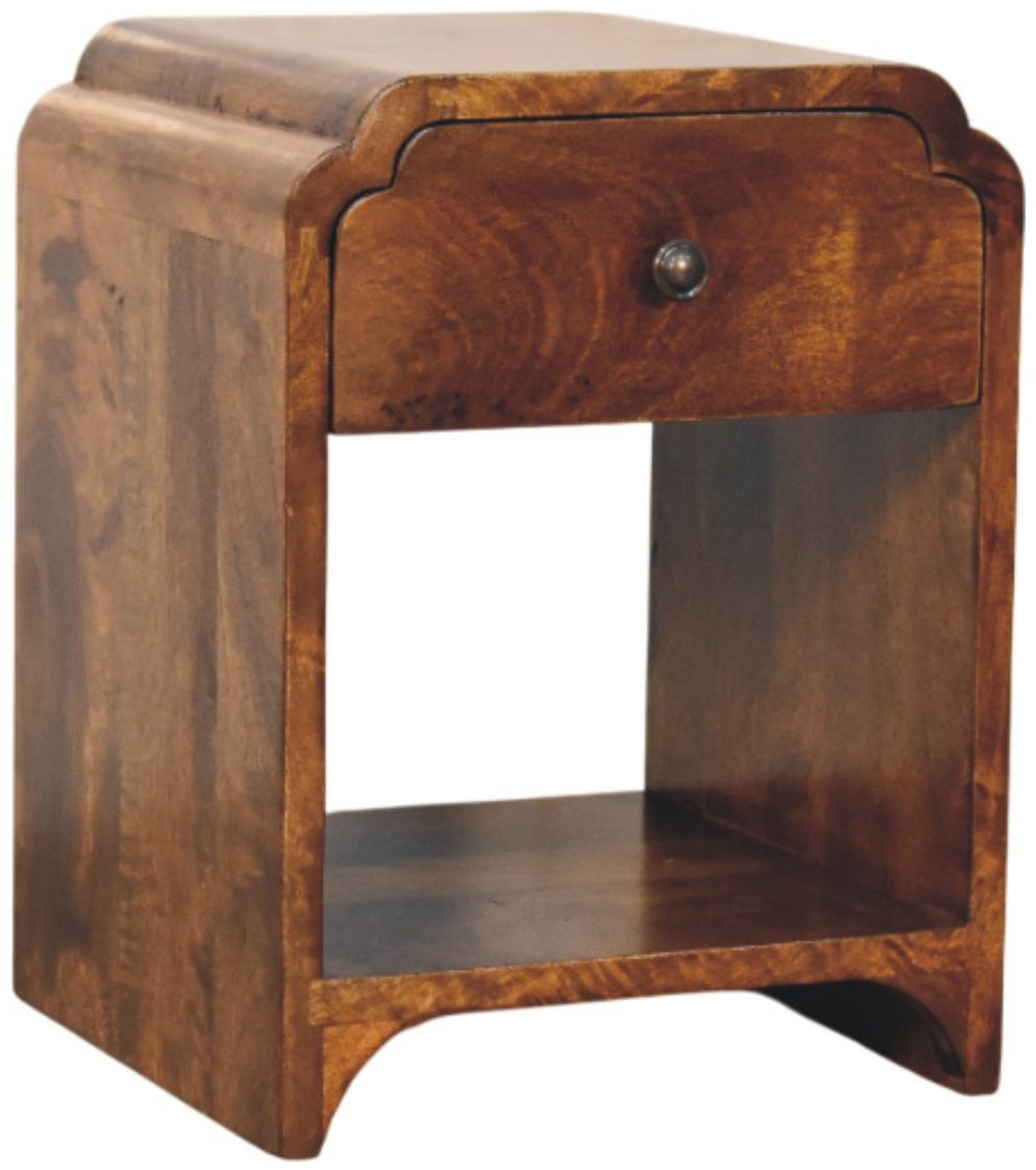 Artisan - Newton Mini Chestnut Nightstand With A Drawer And Open Shelf