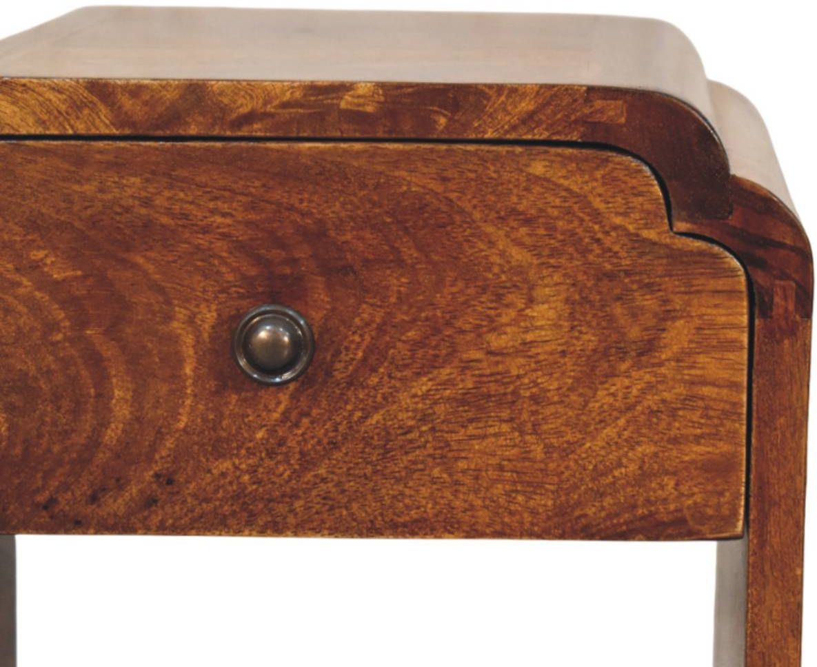 Artisan - Newton Mini Chestnut Nightstand With A Drawer And Open Shelf