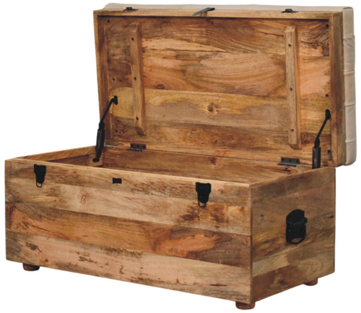 Artisan - Beige Buffalo Hide Leather Storage Trunk