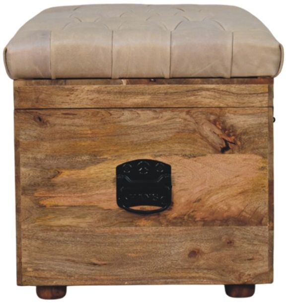 Artisan - Beige Buffalo Hide Leather Storage Trunk