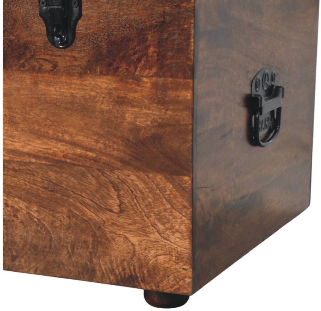 Artisan - Black Buffalo Hide Leather Storage Trunk