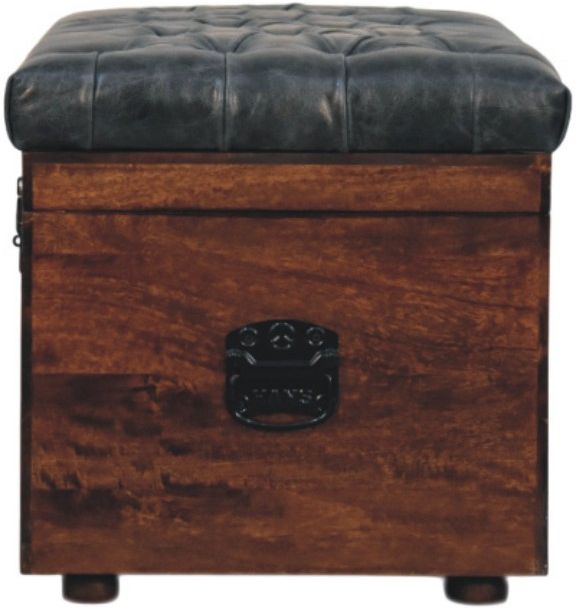 Artisan - Black Buffalo Hide Leather Storage Trunk
