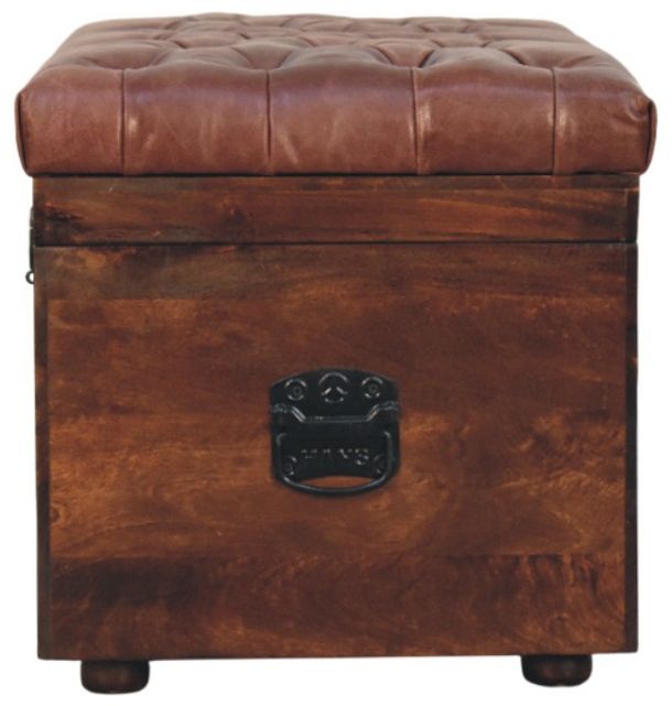 Artisan - Brown Buffalo Hide Leather Storage Trunk
