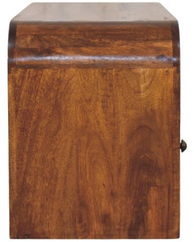 Artisan - Darcy 3 Drawer Open Shelf Chestnut Media Unit