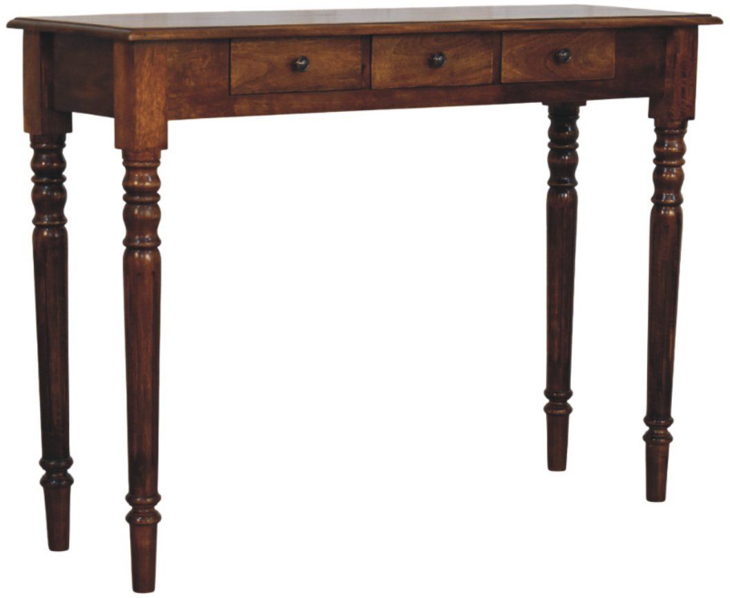 Artisan - Turned Legs 3 Drawer Chestnut Console