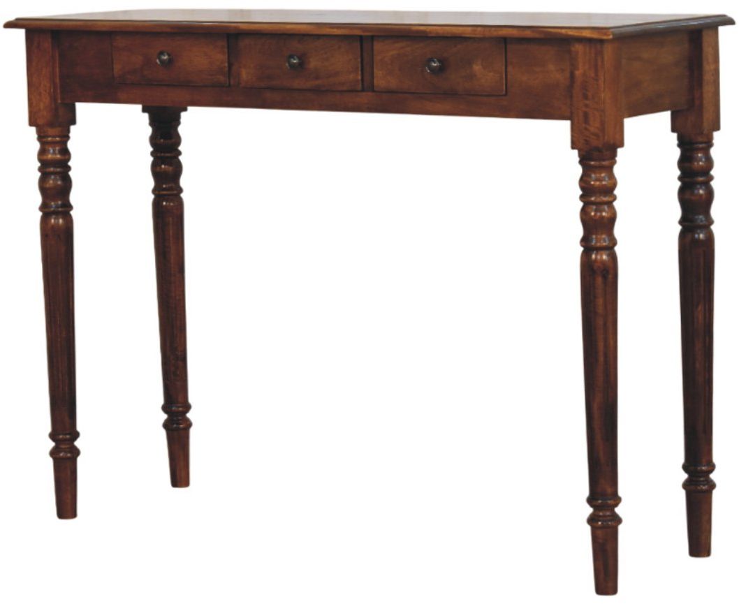 Artisan - Turned Legs 3 Drawer Chestnut Console