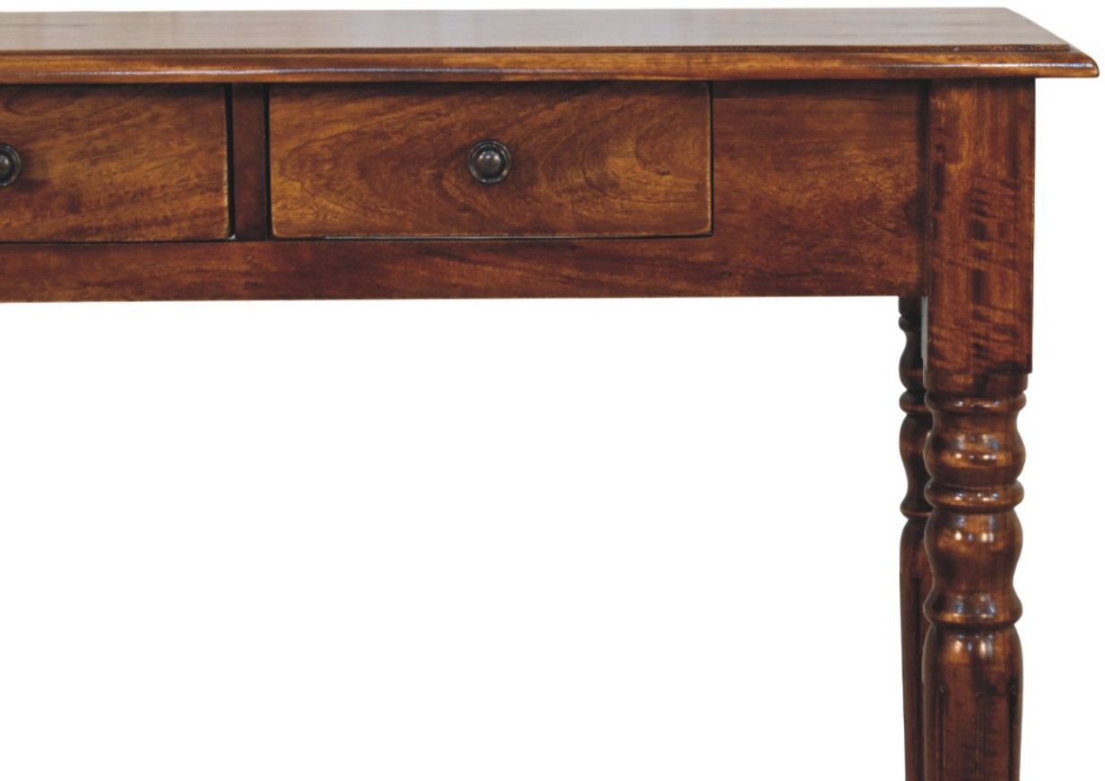 Artisan - Turned Legs 3 Drawer Chestnut Console