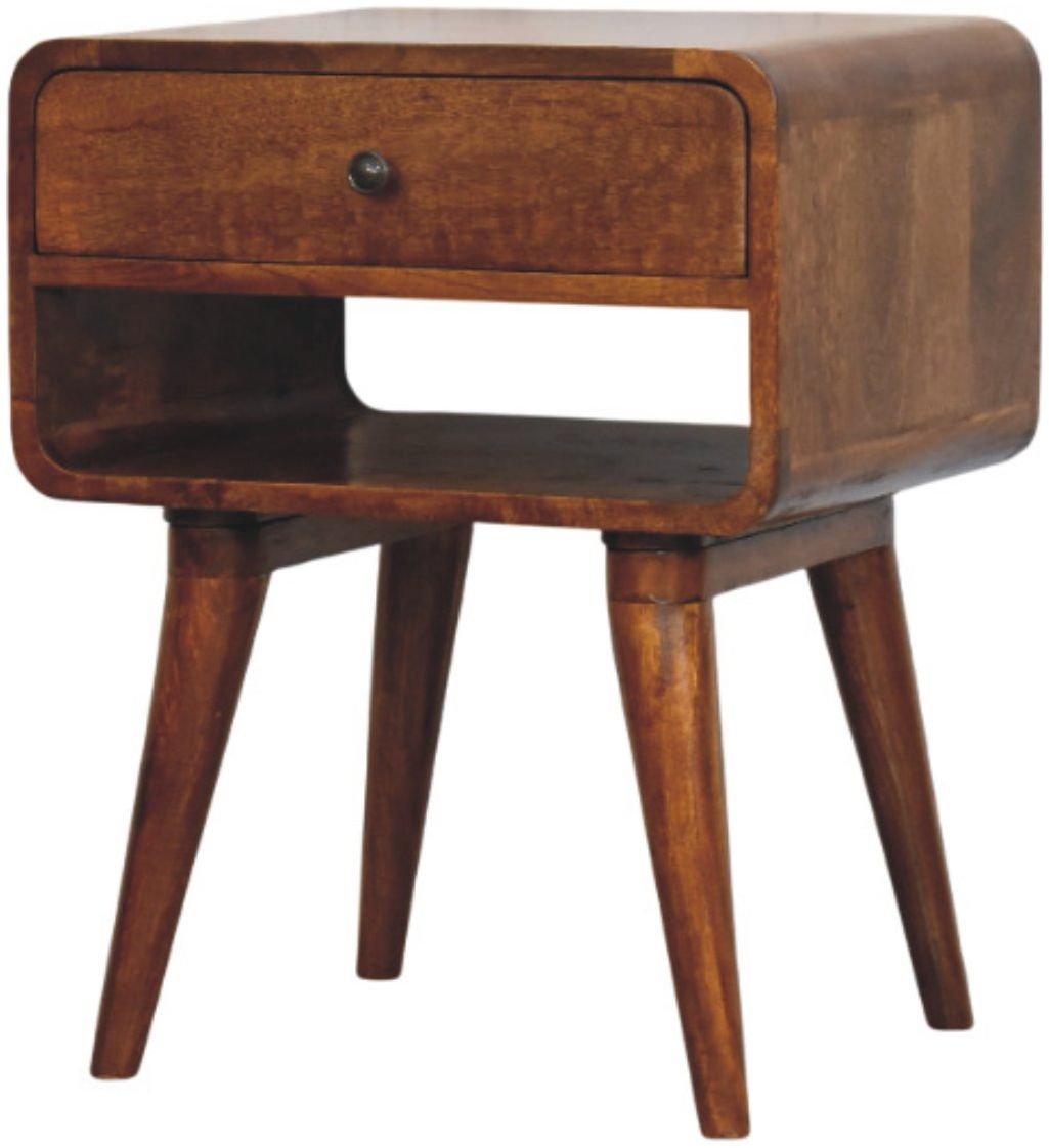 Artisan - Avora Chestnut Nightstand With Drawer And Open Slot