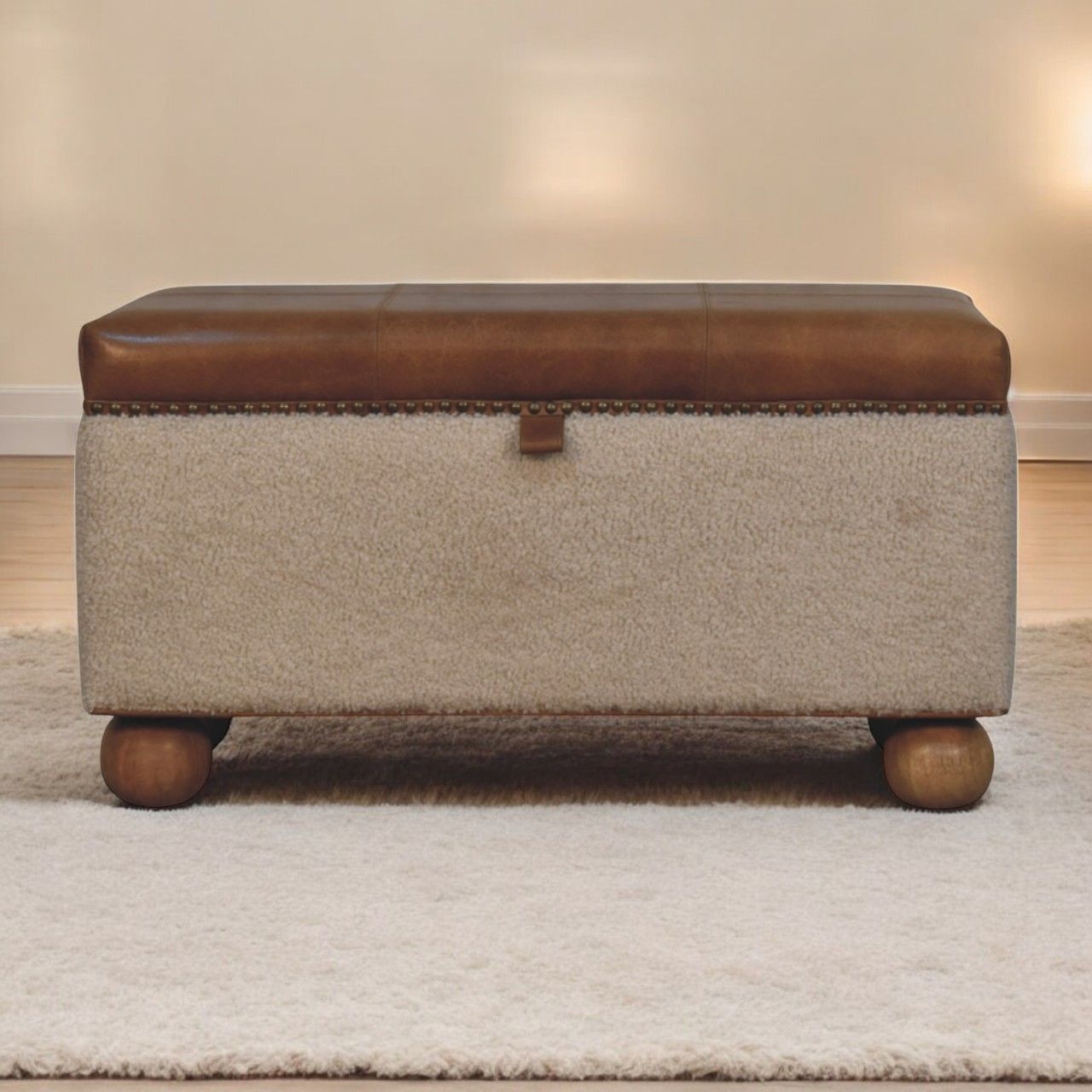 Artisan - Boucle Lid- Up Storage Ottoman